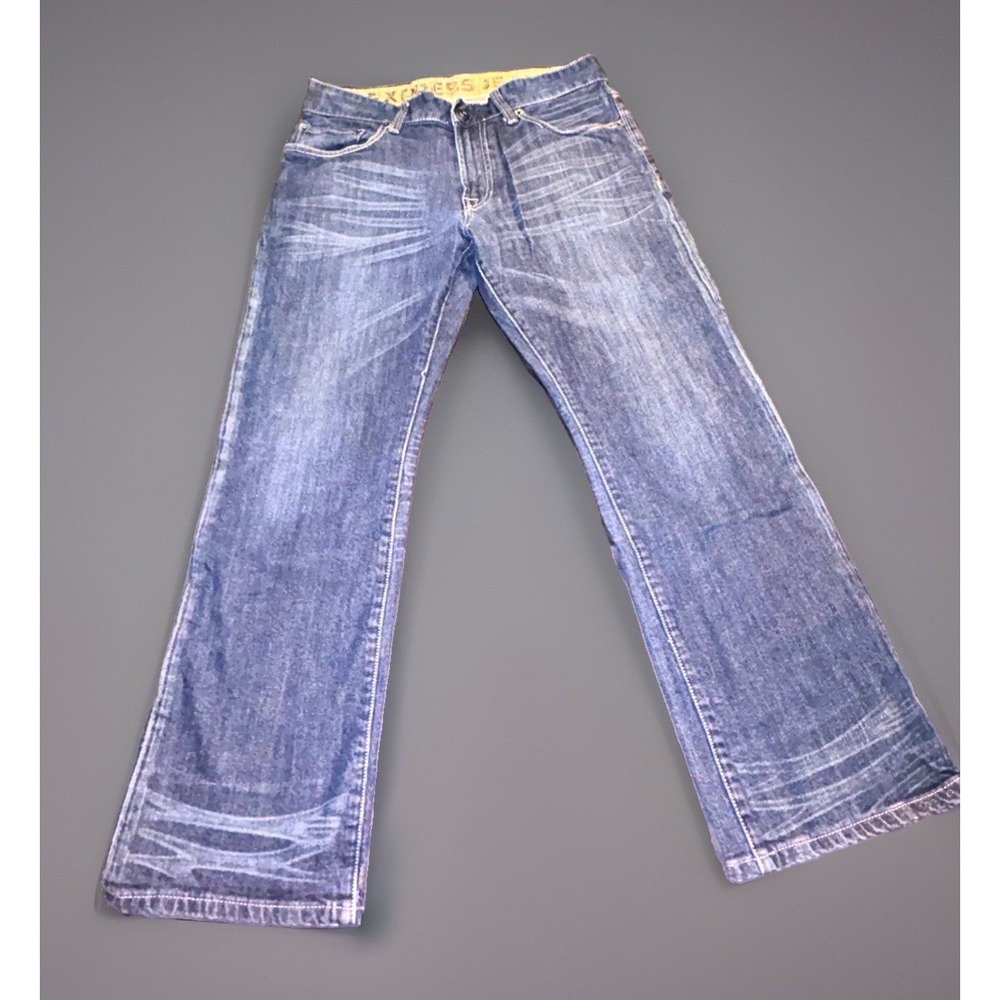 Express Mens Bootcut Jeans Blue Medium Wash Denim Mid Rise 5-Pocket 31x30